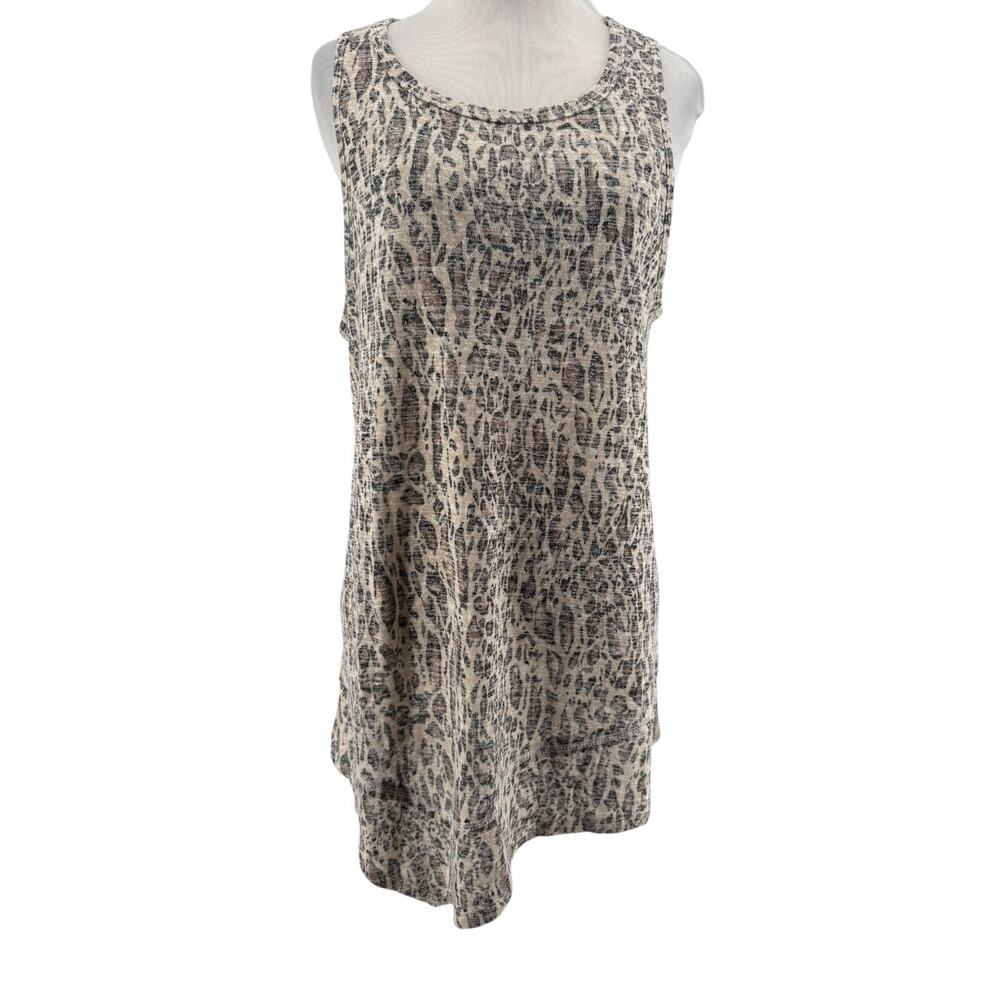 Studio B Women's Animal Print Asymetrical Hem Tank Top Size XL NEW